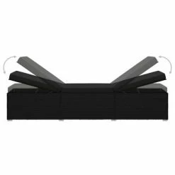 VidaXL Chaises longues de jardin table à thé 3 pcs Résine tressée Noir 13 VidaXL Chaises longues de jardin table à thé 3 pcs Résine tressée Noir -Bains de soleil Soldes image 6 3057666