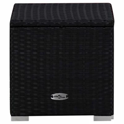 VidaXL Chaises longues de jardin table à thé 3 pcs Résine tressée Noir 8 VidaXL Chaises longues de jardin table à thé 3 pcs Résine tressée Noir – Image 6