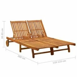 VidaXL Chaise longue de jardin 2 places avec coussins Acacia solide 13 VidaXL Chaise longue de jardin 2 places avec coussins Acacia solide -Bains de soleil Soldes image 6 3061374