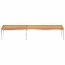 VidaXL Chaise longue avec coussin Bois de teck et acier inoxydable 13 VidaXL Chaise longue avec coussin Bois de teck et acier inoxydable -Bains de soleil Soldes image 6 3061482