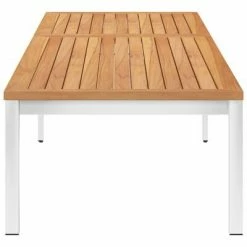 VidaXL Chaise longue avec coussin Bois de teck et acier inoxydable 13 VidaXL Chaise longue avec coussin Bois de teck et acier inoxydable -Bains de soleil Soldes image 6 3061485