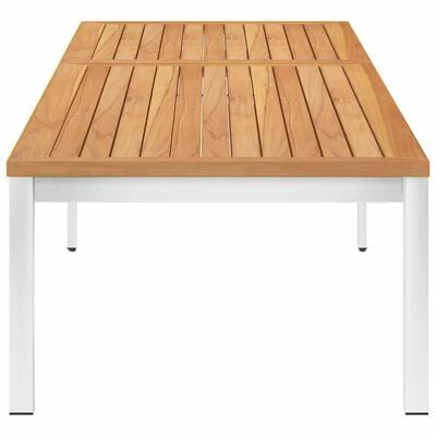 VidaXL Chaise longue avec coussin Bois de teck et acier inoxydable 8 VidaXL Chaise longue avec coussin Bois de teck et acier inoxydable – Image 6