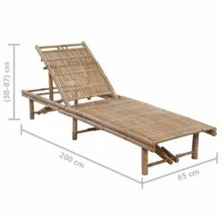 VidaXL Chaise longue de jardin avec coussin Bambou 13 VidaXL Chaise longue de jardin avec coussin Bambou -Bains de soleil Soldes image 6 3061633