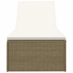 VidaXL Chaise longue Résine tressée Marron et blanc crème -Bains de soleil Soldes image 6 310147