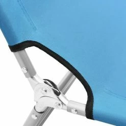 VidaXL Chaise longue pliable Acier et tissu Bleu turquoise 13 VidaXL Chaise longue pliable Acier et tissu Bleu turquoise -Bains de soleil Soldes image 6 310329