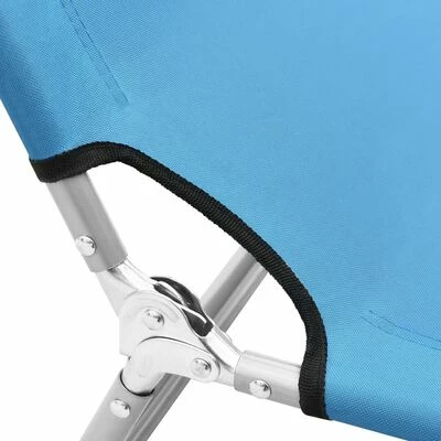 VidaXL Chaise longue pliable Acier et tissu Bleu turquoise 8 VidaXL Chaise longue pliable Acier et tissu Bleu turquoise – Image 6