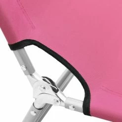 VidaXL Chaise longue pliable Acier et tissu Rose 13 VidaXL Chaise longue pliable Acier et tissu Rose -Bains de soleil Soldes image 6 310330