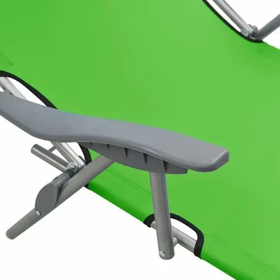 VidaXL Chaise longue avec auvent Acier Vert 8 VidaXL Chaise longue avec auvent Acier Vert – Image 6