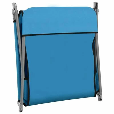 VidaXL Chaises longues pliables 2 pcs Acier et tissu Bleu 8 VidaXL Chaises longues pliables 2 pcs Acier et tissu Bleu – Image 6