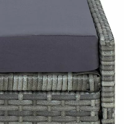 VidaXL Transat avec coussin Résine tressée Gris 8 VidaXL Transat avec coussin Résine tressée Gris – Image 6