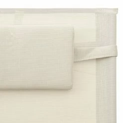 VidaXL Chaise longue Textilène Crème et gris 13 VidaXL Chaise longue Textilène Crème et gris -Bains de soleil Soldes image 6 310506