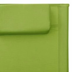 VidaXL Chaise longue Textilène Vert et gris 13 VidaXL Chaise longue Textilène Vert et gris -Bains de soleil Soldes image 6 310516