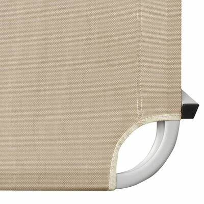 VidaXL Chaise longue Aluminium et textilène Crème 8 VidaXL Chaise longue Aluminium et textilène Crème – Image 6