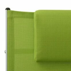 VidaXL Chaise longue avec oreiller Textilène Vert 13 VidaXL Chaise longue avec oreiller Textilène Vert -Bains de soleil Soldes image 6 310532