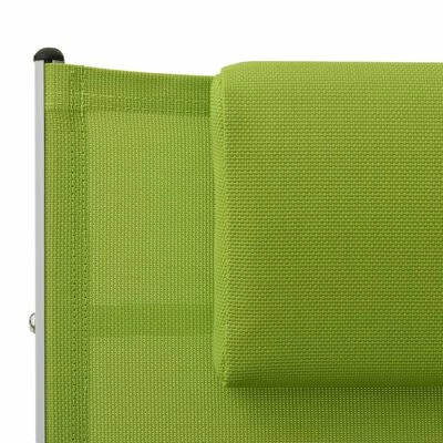 VidaXL Chaise longue avec oreiller Textilène Vert 8 VidaXL Chaise longue avec oreiller Textilène Vert – Image 6