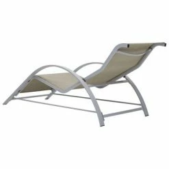 VidaXL Chaises longues 2 pcs avec table Aluminium Crème 13 VidaXL Chaises longues 2 pcs avec table Aluminium Crème -Bains de soleil Soldes image 6 310536