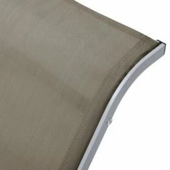 VidaXL Chaise longue Textilène et aluminium Taupe 13 VidaXL Chaise longue Textilène et aluminium Taupe -Bains de soleil Soldes image 6 310537