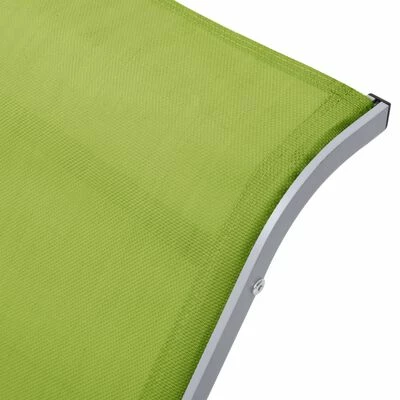 VidaXL Chaise longue Textilène et aluminium Vert 8 VidaXL Chaise longue Textilène et aluminium Vert – Image 6