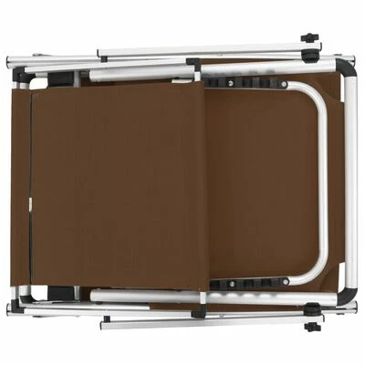VidaXL Chaises longues pliables toit 2 pcs Aluminium textilène Marron 8 VidaXL Chaises longues pliables toit 2 pcs Aluminium textilène Marron – Image 6