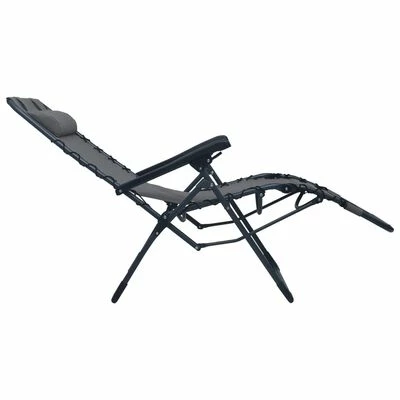 VidaXL Chaises pliables de terrasse 2 pcs Gris Textilène 8 VidaXL Chaises pliables de terrasse 2 pcs Gris Textilène – Image 6