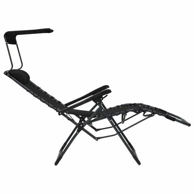 VidaXL Chaise pliable de terrasse Textilène Noir 8 VidaXL Chaise pliable de terrasse Textilène Noir – Image 6