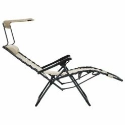 VidaXL Chaise pliable de terrasse Textilène Crème -Bains de soleil Soldes image 6 312468