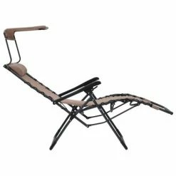 VidaXL Chaise pliable de terrasse Textilène Taupe -Bains de soleil Soldes image 6 312469
