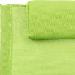 VidaXL Chaise longue avec oreiller Acier et textilène Vert 13 VidaXL Chaise longue avec oreiller Acier et textilène Vert -Bains de soleil Soldes image 6 317586