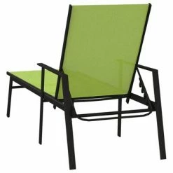 VidaXL Chaise longue Acier et tissu textilène Vert 13 VidaXL Chaise longue Acier et tissu textilène Vert -Bains de soleil Soldes image 6 317598