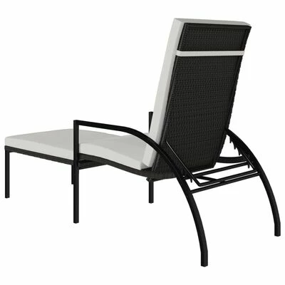 VidaXL Chaise longue avec repose-pied Résine tressée Marron 8 VidaXL Chaise longue avec repose-pied Résine tressée Marron – Image 6