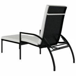 VidaXL Chaise longue avec repose-pied Résine tressée Noir 13 VidaXL Chaise longue avec repose-pied Résine tressée Noir -Bains de soleil Soldes image 6 317629