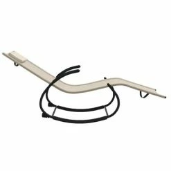 VidaXL Chaises longues à bascule 2 pcs Crème Acier et textilène 13 VidaXL Chaises longues à bascule 2 pcs Crème Acier et textilène -Bains de soleil Soldes image 6 318130