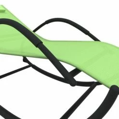 VidaXL Chaises longues à bascule 2 pcs Vert Acier et textilène -Bains de soleil Soldes image 6 318135