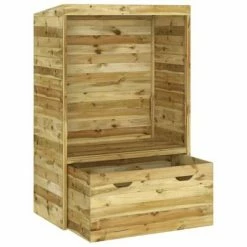 VidaXL Strandkorb avec tiroir 112x60x168 cm Bois de pin solide -Bains de soleil Soldes image 6 318206