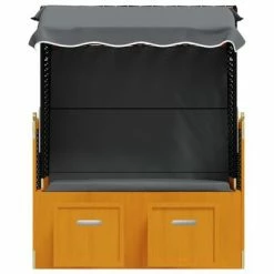 VidaXL Strandkorb avec auvent Résine tressée et bois solide Anthracite 13 VidaXL Strandkorb avec auvent Résine tressée et bois solide Anthracite -Bains de soleil Soldes image 6 318658