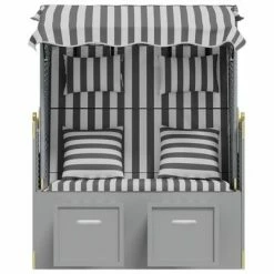 VidaXL Strandkorb avec coussins Résine tressée bois solide Gris blanc 13 VidaXL Strandkorb avec coussins Résine tressée bois solide Gris blanc -Bains de soleil Soldes image 6 318661