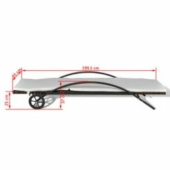 VidaXL Chaise longue avec coussin et roues Résine tressée Marron 13 VidaXL Chaise longue avec coussin et roues Résine tressée Marron -Bains de soleil Soldes image 6 42494