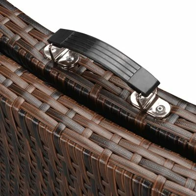 VidaXL Chaise longue pliable avec coussin Résine tressée Marron 8 VidaXL Chaise longue pliable avec coussin Résine tressée Marron – Image 6