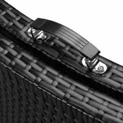 VidaXL Chaise longue pliable avec coussin Résine tressée Noir -Bains de soleil Soldes image 6 42858