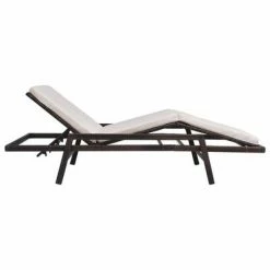 VidaXL Chaise longue avec coussin Résine tressée Marron -Bains de soleil Soldes image 6 43107