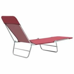 VidaXL Chaises longues pliables 2 pcs Acier et tissu Rouge 13 VidaXL Chaises longues pliables 2 pcs Acier et tissu Rouge -Bains de soleil Soldes image 6 44301