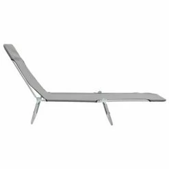 VidaXL Chaises longues pliables 2 pcs Acier et tissu Gris 13 VidaXL Chaises longues pliables 2 pcs Acier et tissu Gris -Bains de soleil Soldes image 6 44302