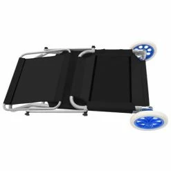 VidaXL Chaise longue pliable avec auvent et roues Acier Noir 12 VidaXL Chaise longue pliable avec auvent et roues Acier Noir -Bains de soleil Soldes image 6 44323