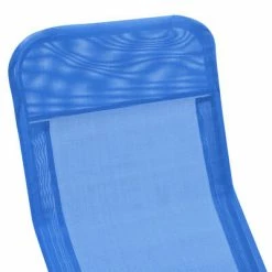 VidaXL Chaises longues pliables 2 pcs Textilène Bleu -Bains de soleil Soldes image 6 44337
