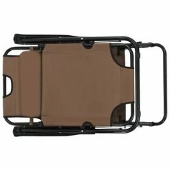 VidaXL Chaises longues pliables 2 pcs avec repose-pied Acier Marron 13 VidaXL Chaises longues pliables 2 pcs avec repose-pied Acier Marron -Bains de soleil Soldes image 6 44346