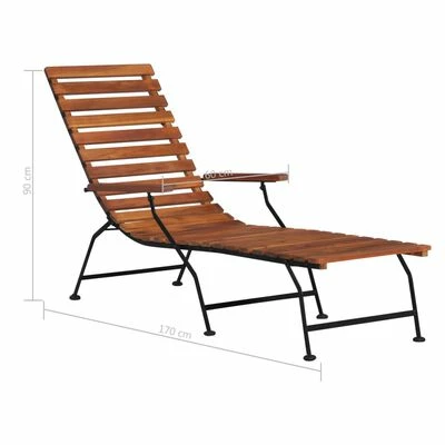 VidaXL Chaise de terrasse d'extérieur Bois d'acacia solide 8 VidaXL Chaise de terrasse d'extérieur Bois d'acacia solide – Image 6