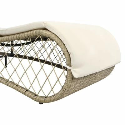 VidaXL Chaise longue avec coussin Résine tressée Gris 8 VidaXL Chaise longue avec coussin Résine tressée Gris – Image 6
