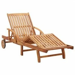 VidaXL Chaise longue avec coussin Bois d'acacia solide 13 VidaXL Chaise longue avec coussin Bois d'acacia solide -Bains de soleil Soldes image 6 46026