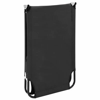 VidaXL Chaise longue pliable Noir Acier 8 VidaXL Chaise longue pliable Noir Acier – Image 6