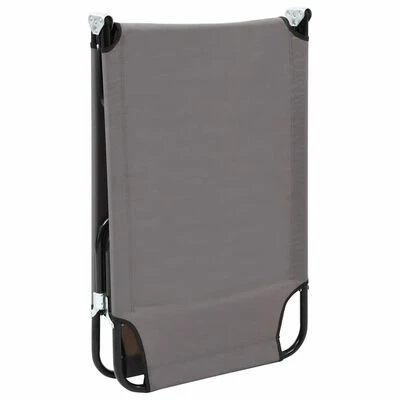 VidaXL Chaise longue pliable Gris Acier 8 VidaXL Chaise longue pliable Gris Acier – Image 6